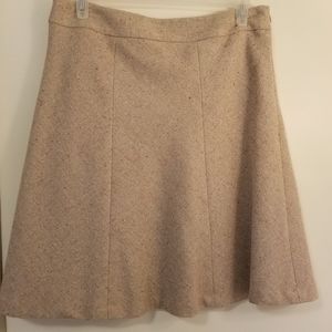 Wool A-line skirt beige & pink
